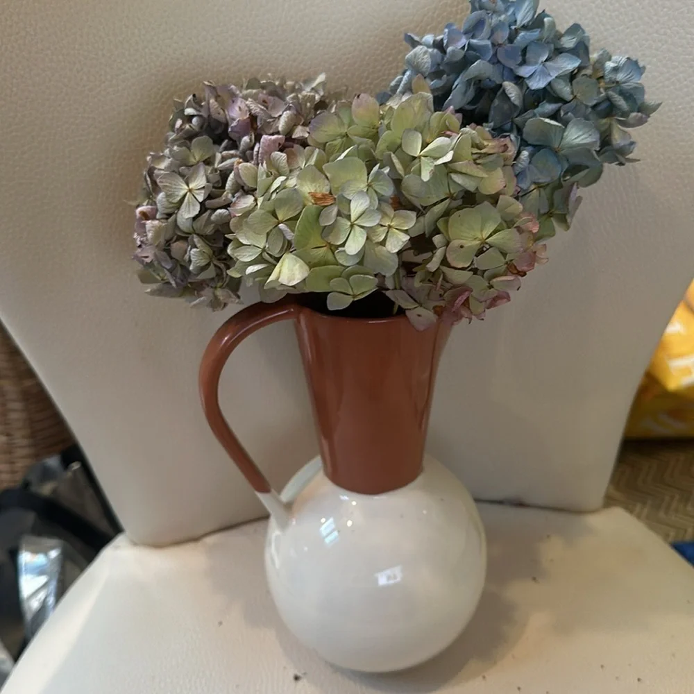 Anthro Amaya Pitcher / Vase NWT Portuguese Pottery -Beautifully Glazed Neutral
